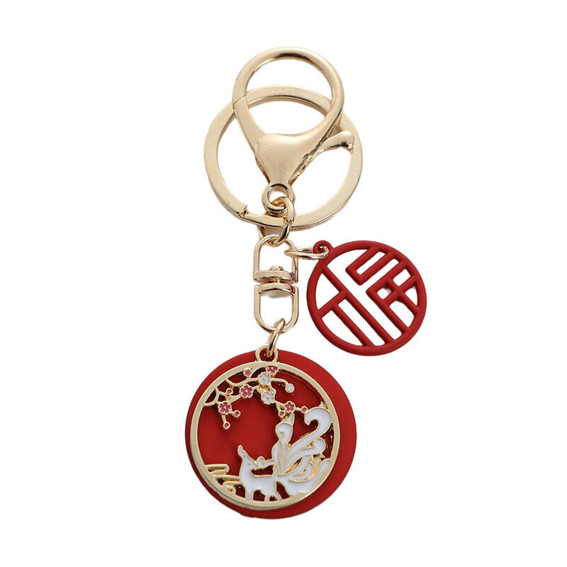 Unique Fox Dragon Panda Keychain Cute Drop Oil Key Chain Bag Car Key Decoration