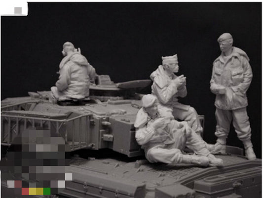 1/35 resin figures model kit WWII Tank Soldiers 4 man Unpainted unassembled