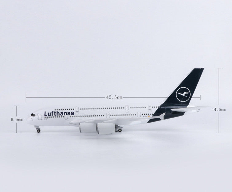 46CM 1:160 Lufthansa AIRBUS A380 Passenger Airplane Landing Gear Resin Model