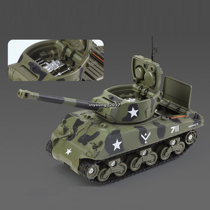1/34 M4 Sherman Tank Model Diecast Tank Toy Boys Toys for Kids Gifts Camouflage