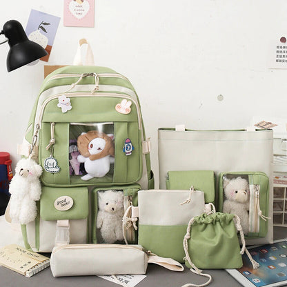 Set Girls Student School Bag Girls Schoolbag Book Bags Women Travel Backpack