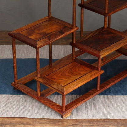 Chinese Hua Li Wood Display Stand Shelf Statue Craft Bonsai Organizer Holder New
