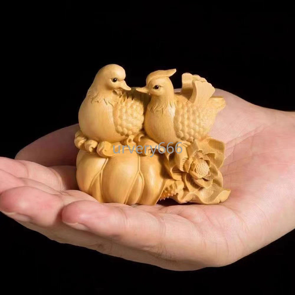 Desktop Accessories Wooden Carving Duck Mandarin Duck Home Decoration