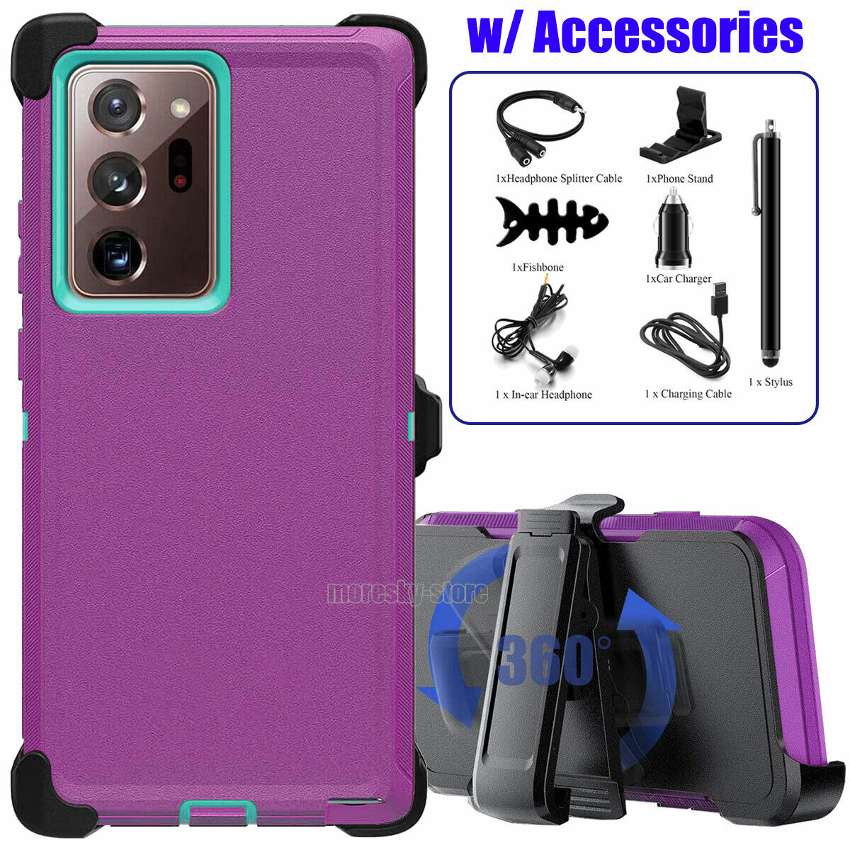 For Samsung Galaxy Note20 Ultra 5G Belt Holster Case Phone Cover + Accessories