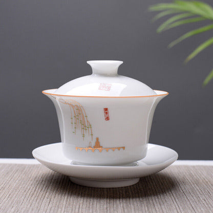 Gaiwan 150ml Cover Bowl Tea Appliance Hand Made Black Tea's Tea Set Lid Cup Mat