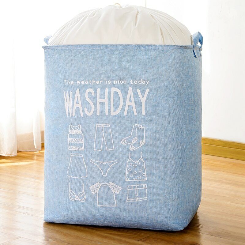 Foldable Super Large Laundry Basket Drawstring Cover Water-Proof Storage Bag 75L