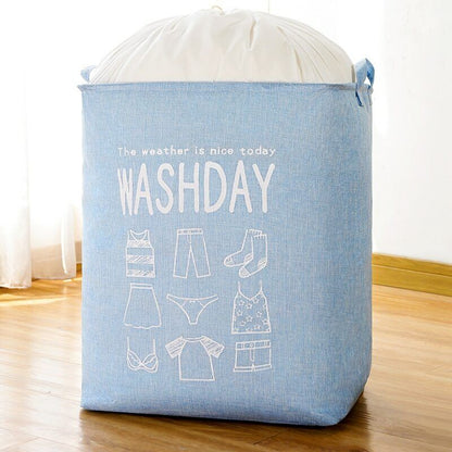 Foldable Super Large Laundry Basket Drawstring Cover Water-Proof Storage Bag 75L