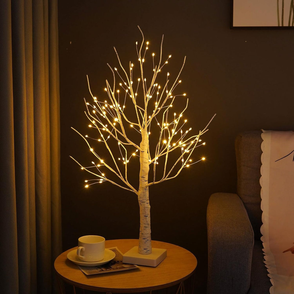 Birch Light Tree Indoor with 144 Warm White LEDs for Party Birthday Wedding etc.