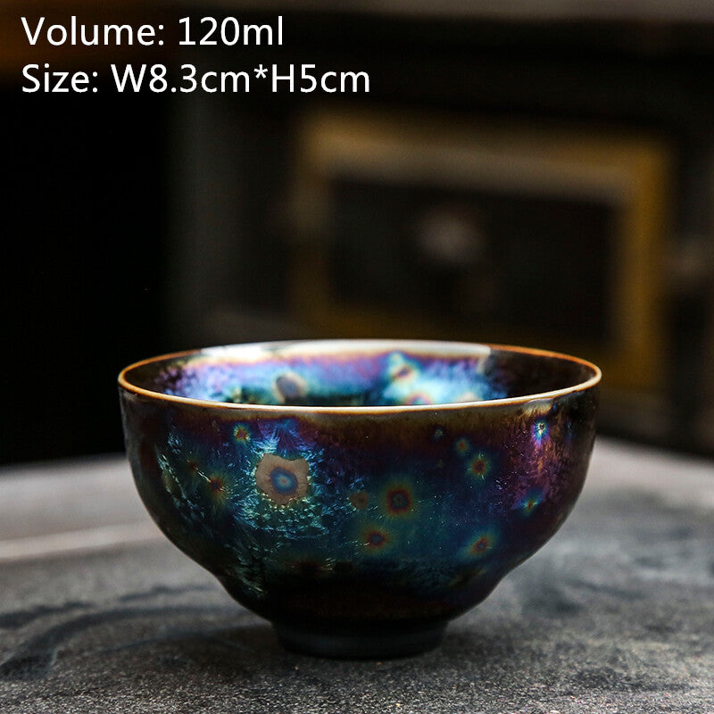 Chinese Unique Tea Cup Kiln Change Porcelain Cup Handmade TianMu Jianzhan