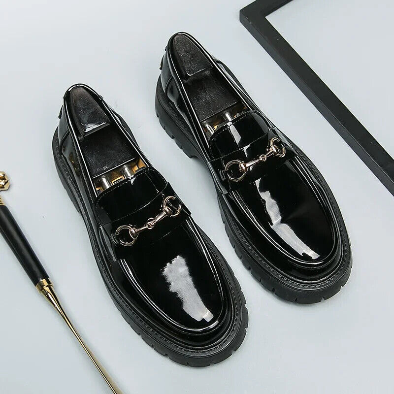 Black Loafers Men Pu Leather Shoes Shoes Handmade Men Dress Shoes