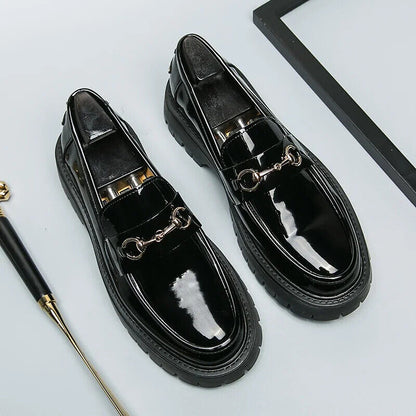 Black Loafers Men Pu Leather Shoes Shoes Handmade Men Dress Shoes