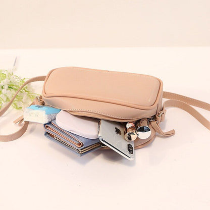Shoulder Bag Simple Zipper Leather Messenger Bag Handbags Crossbody Flap Purse