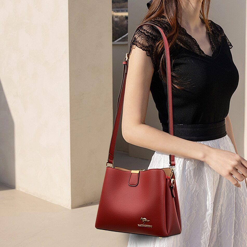 Women's Handbag Purses 3 Layers Ladies Shoulder Messenger Bags Femme