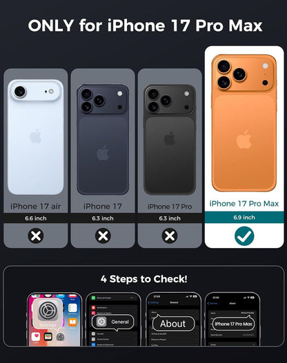 for Iphone 17 Pro Max Case with Privacy Tempered Glass Screen Protector & Camera