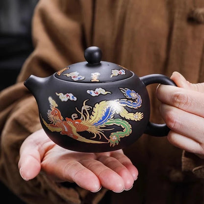 Retro Color Changing Purple Clay Teapot Household Xishi Pot Kung Fu Tea Set