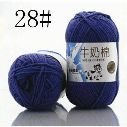 Hot Sale 50g Hand-woven Chunky Yarn Soft Milk Cotton Knitting Baby wool yarn