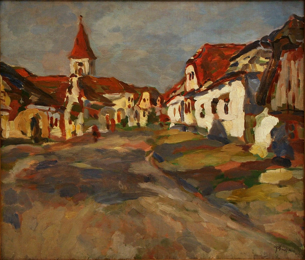 high quality oil painting handpainted on canvas " Village"