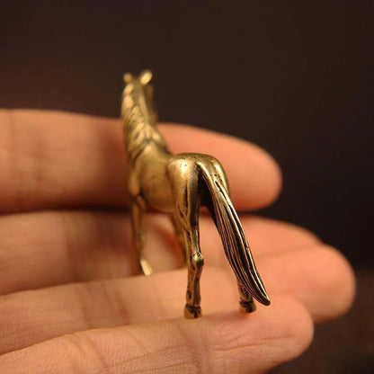 Brass Pony Ornament Solid Brass Little Steed Tea Pet Tabletop Ornament Copper