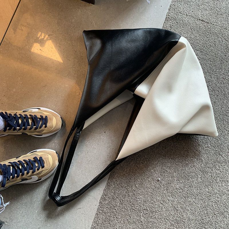Patchwork Shoulder Bags Soft Leather Handbags Large Hobo Tote Purse 66*1*30 CM