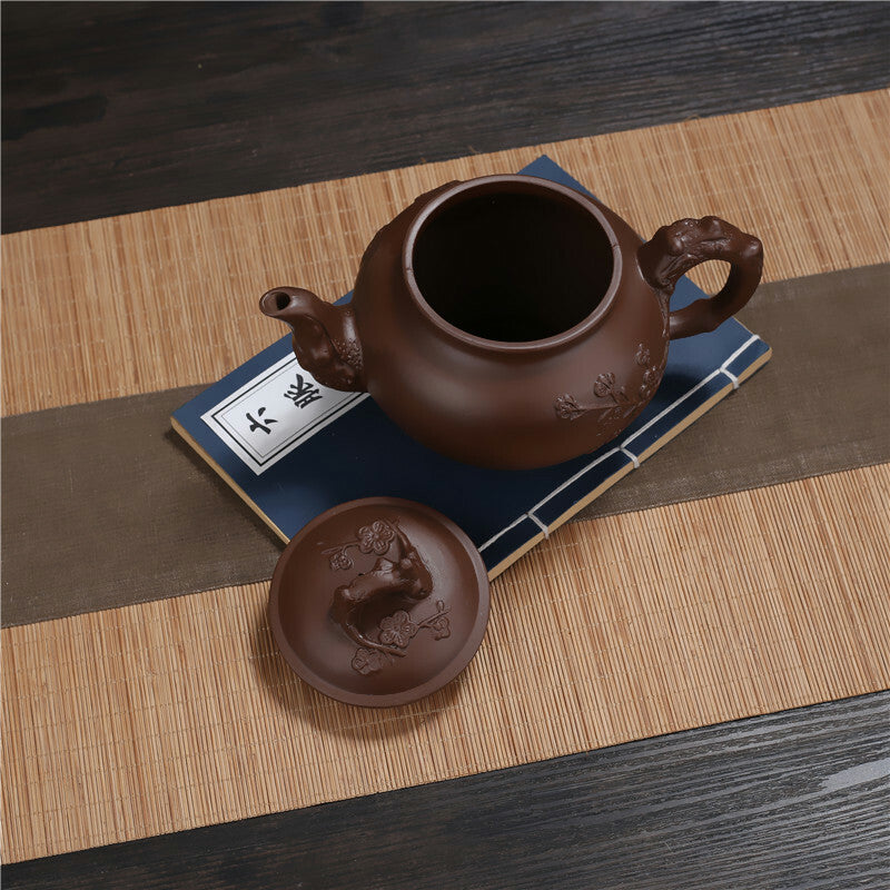 750ml Yixing Zisha Clay Pottery Tea Pot Teapot Flowers Handmade Large Clay Pot
