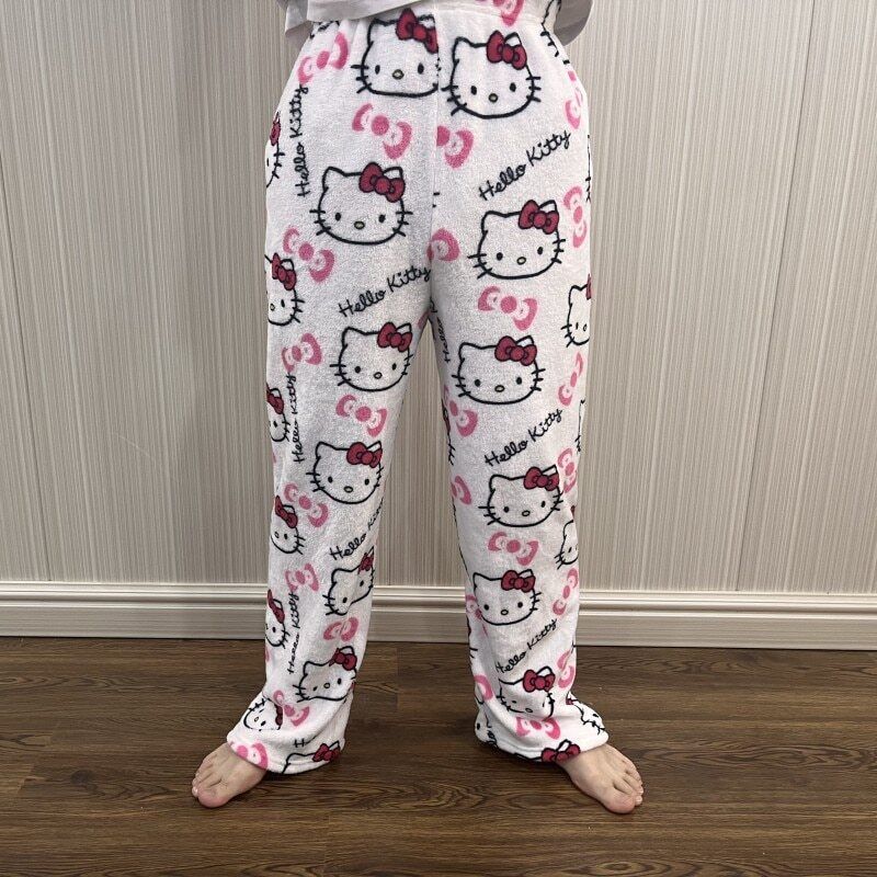 Hello Kitty Plush Pajama Pants Loungewear Pants Y2K Vibes New