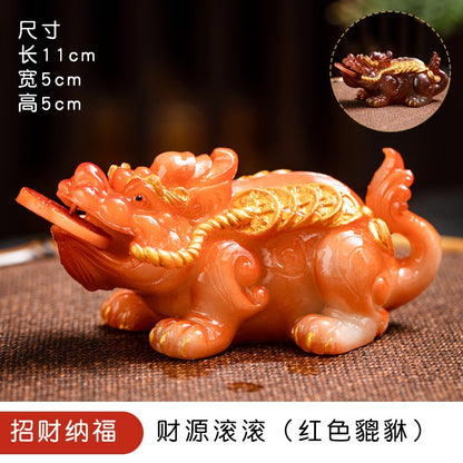 Purple Clay Retro Pixiu Color Changing Tea Pet Kung Fu Tea Set Accessories