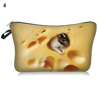 3D Pug Dog Printed Cosmetic Bag Cute Makeup Organizer Bag Travelling Handbag 1PC