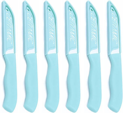 6 Pack Ceramic Paring Knife with Knife Cover Lightweight Ceramic Knives Fruit