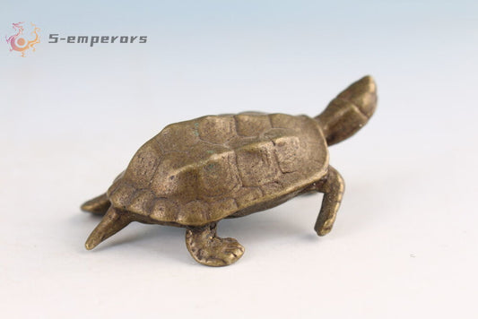 Chinese bronze hand casting turtle tortoise statue collectable figure tea pet