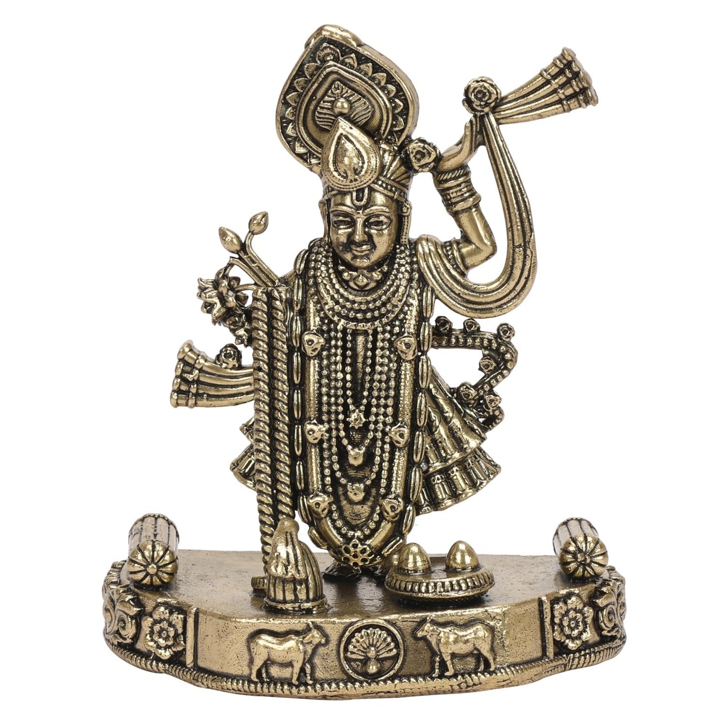 Brass Shreenath ji Murti Dwarikadhish God Avatar of Shri Krishna Idol Statue