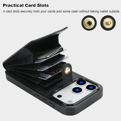 Compatible with Iphone 17 Pro Case Wallet with Card Holder, 360°Rotation Finger