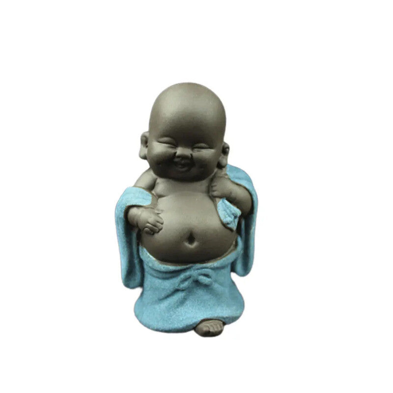 Ceramic Maitreya Buddha Statue Tea Sculpture Hand Carved Figurine Craft Display