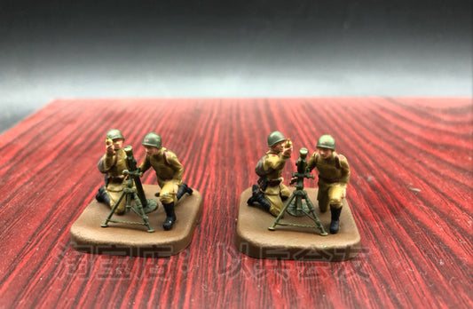 1/72 World War II Soviet 82MM Chaser+Soldier Model (2Pcs Mortar+4Pcs Soldier)