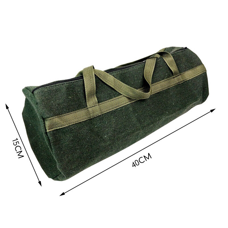 Durable Thick Green Canvas Pouch Tool Bags Storage Organizer Instrument Case