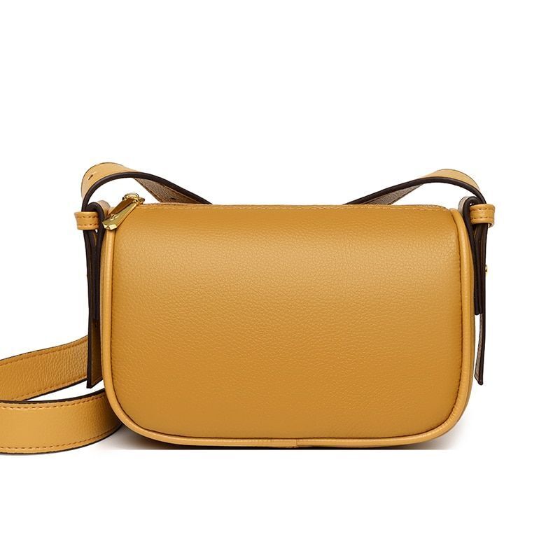 Shoulder Crossbody Tote Genuine Leather Bag Casual Simple Small Handbag Nylon