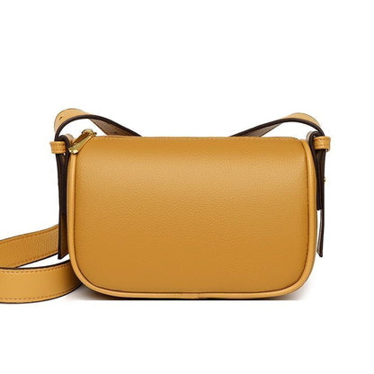 Shoulder Crossbody Tote Genuine Leather Bag Casual Simple Small Handbag Nylon