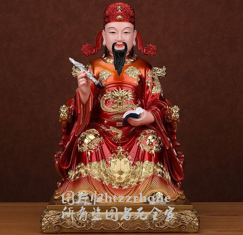 12" Resin Wenchang Dijun Emperor Statue King God Culture Student Gift Decor