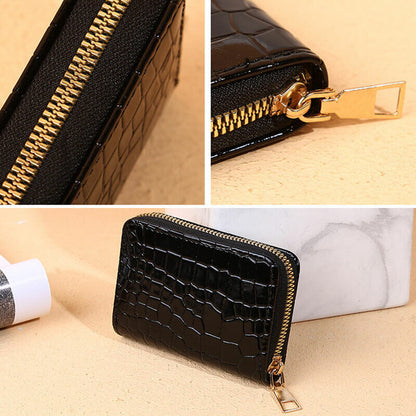 Womens Wallet Organ Style Card Holder Zipper Card Bag Multi-function Coin Purse