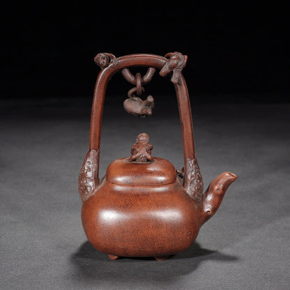 Chinese Yixing Zisha Clay Handmade Exquisite Teapot （五代封侯 底款：陈鸣远）