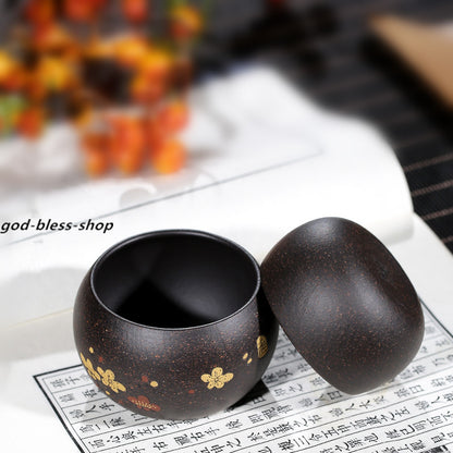 Real Yixing Zisha Tea Cup Black Galaxy Clay Master Cup 60ml / 110ml Kungfu Cups