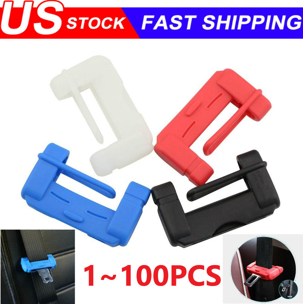 Car Seat Belt Buckle Clip Silicone Anti-Scratch Protector Cover Protective Strip