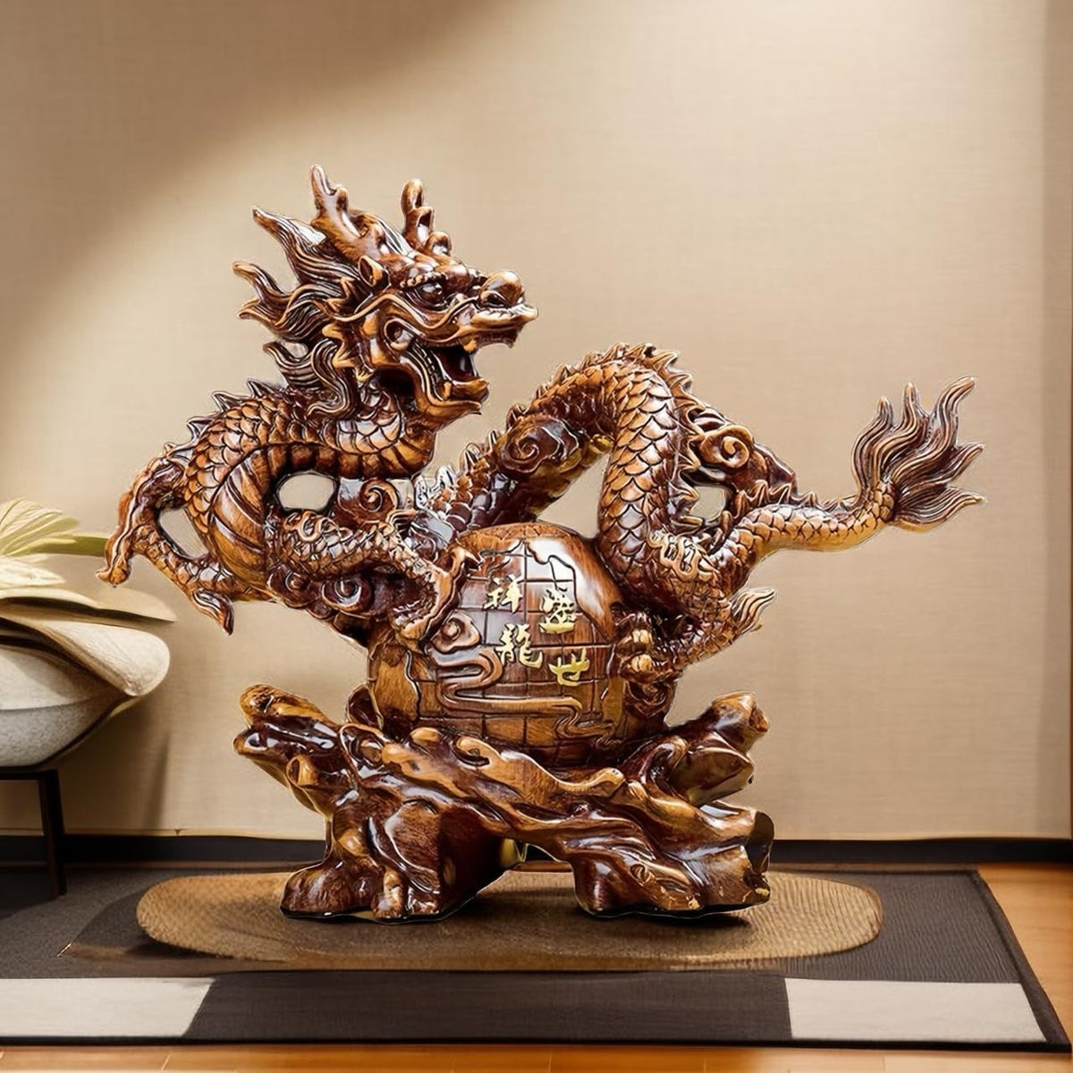 15.5'' Chinese Feng Shui Dragon Statue Figurine Home Office Luck Decor Gift