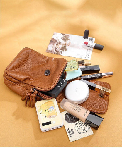 Small Shoulder Messenger Bag Leather Wallet Phone Bag Female Flip 21×14×7cm 1 PC