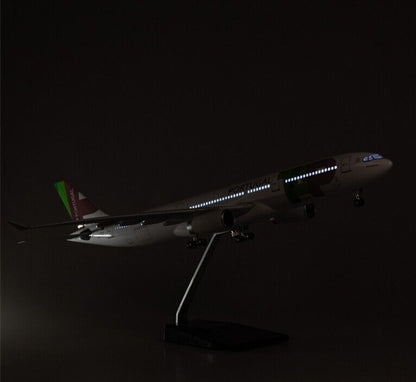 47CM TAP PORTUGAL AIRBUS A330 Airplane Led Sound-controlled Light Resin Model