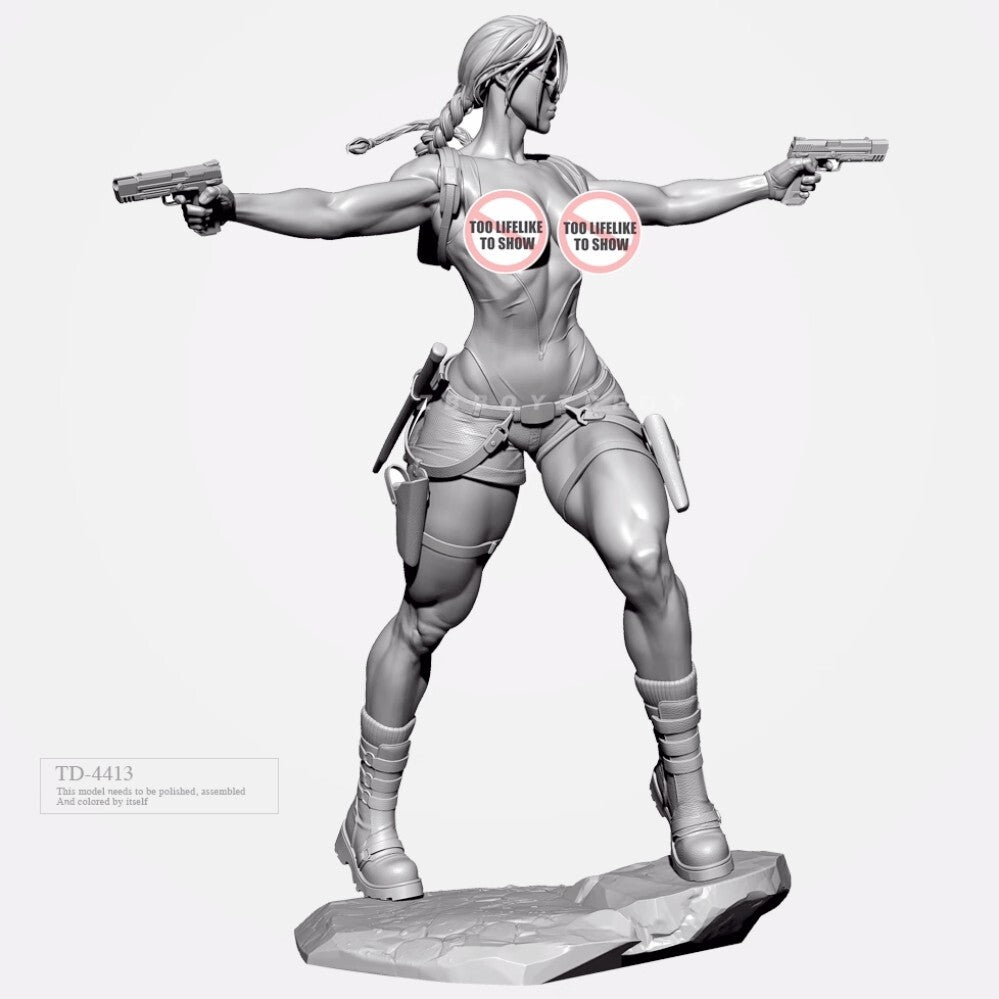 1/24 resin figure model Double shot Laura (no glassese) Unassembled Unpainted