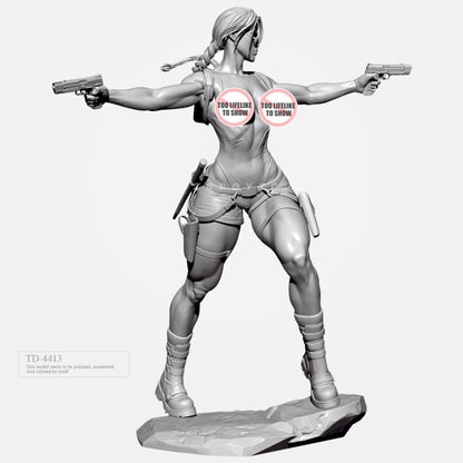 1/24 resin figure model Double shot Laura (no glassese) Unassembled Unpainted