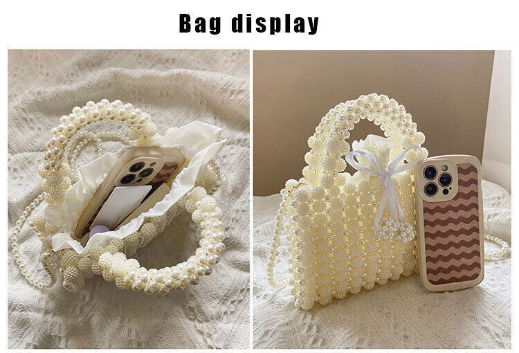 Women Pearl Bag Totes Bags Handbags Ladies Wedding Bridal Handbag Party Purse