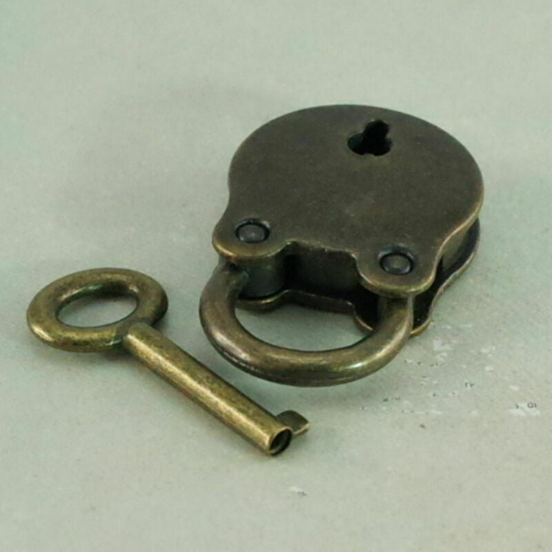 3 * Old Vintage Antique Style Mini Padlocks Key Lock Bronze Retro Jewelry Lock