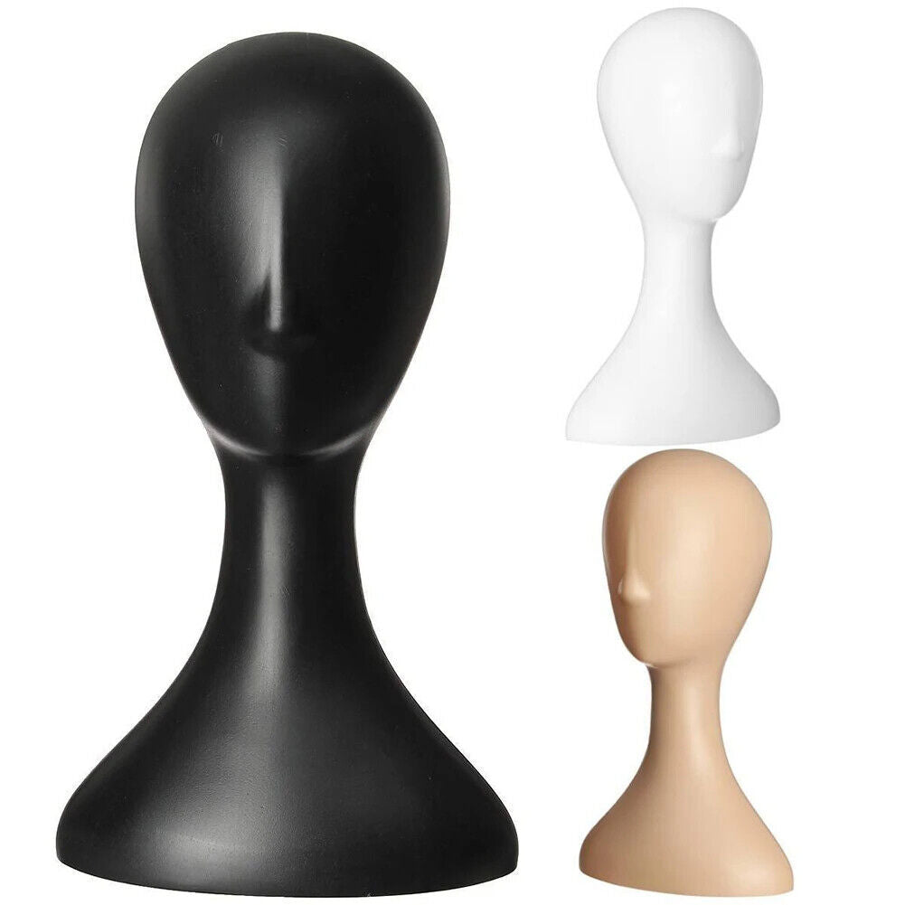 Female Head Mannequins PE Plastic Abstract Model Wig Hair Glasses Display Stands