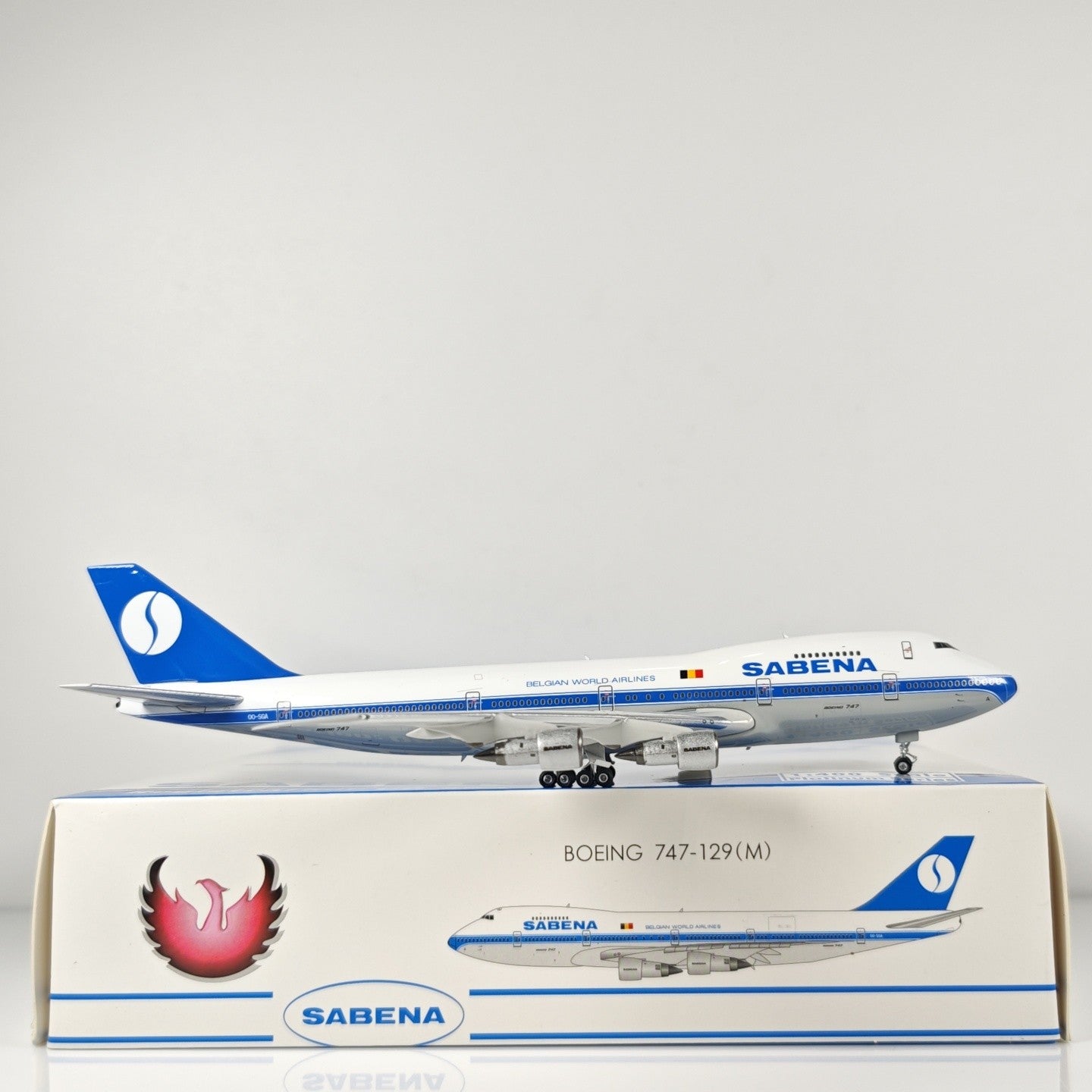 1:400 Phoenix Sabena Boeing 747-100 OO-SGA Airplane Diecast Aircraft Plane Model